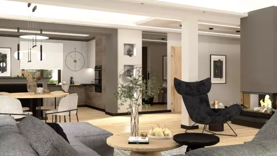 Przytulny dom w Andrychowie – salon