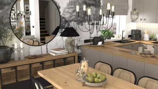 Projekt wnętrza nowoczesnego domu w Goczałkowicach – salon