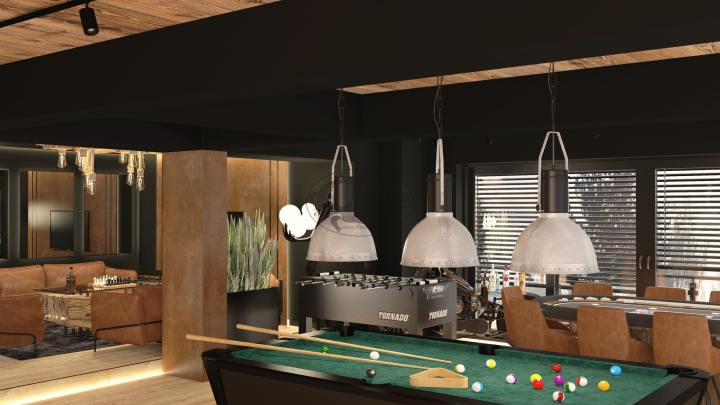 Pokój imprezowy – stół do bilarda